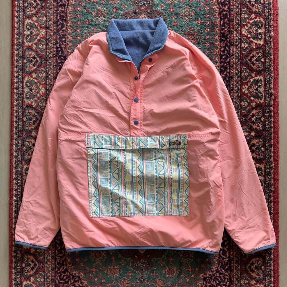 Chubbies Reversible Fleece Pullover Jacket SMALL Aztec Southwest 80s Retro Beach